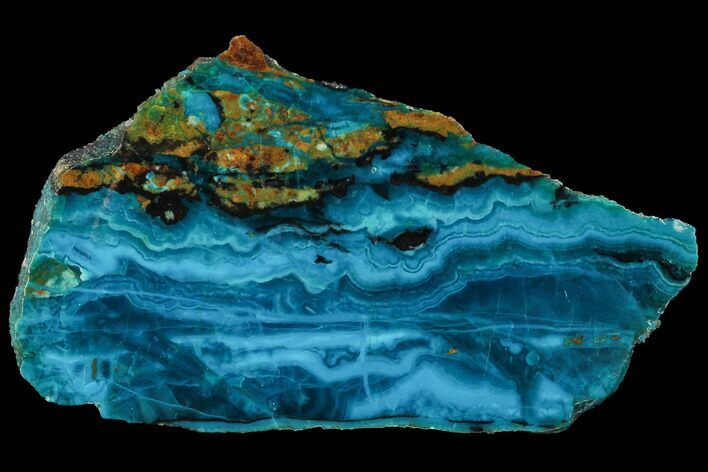 Polished Chrysocolla & Plume Malachite - Bagdad Mine, Arizona #93496